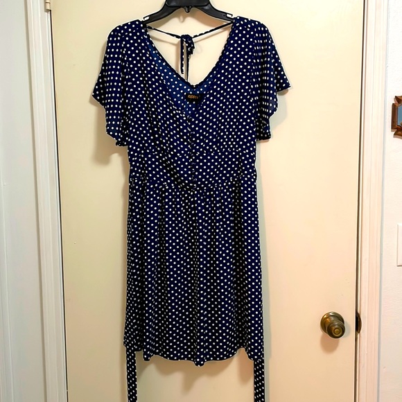 Reborn Dresses & Skirts - Reborn Dress Navy with White Polka Dots size Large NWT